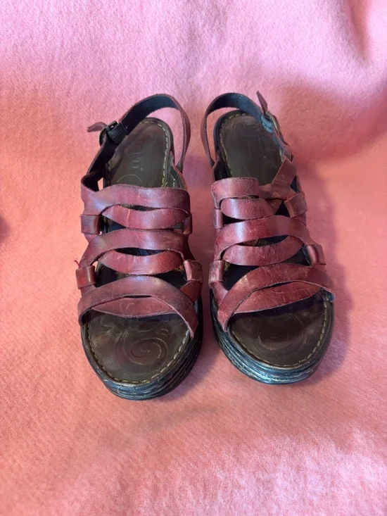 Born high wedge sandals - rich garnet red - Picture 2 of 5